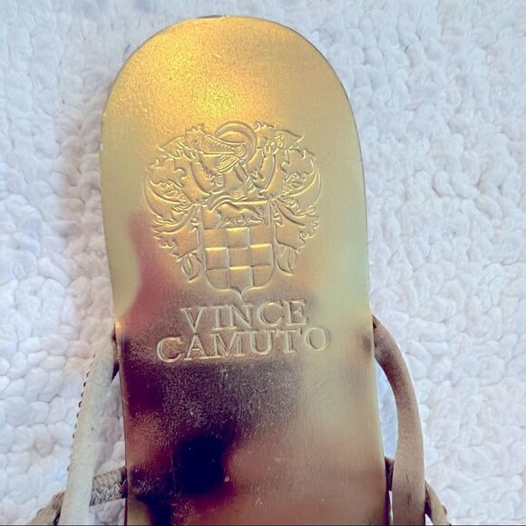 Vince Camuto Evora Rhinestone Strappy Slip On Sandals Gold Size 6.5M - Picture 6 of 8
